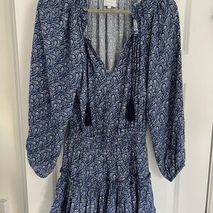 MISA Los Angeles Blue Paisley Dress